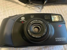 Minolta Freedom Zoom 90EX 35mm Film Camera 38-90mm Zoom Lens-Case/Film/2 batts