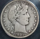 1901-S Barber Half Dollar - ANACS VG10 - KEY DATE - RARE - Cert #7870376