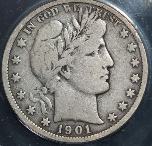 1901-S Barber Half Dollar - ANACS VG10 - KEY DATE - RARE - Cert #7870376