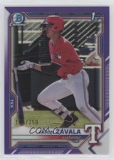 2021 Bowman Draft Chrome Purple Refractor 196/250 Aaron Zavala #BDC-101 02u3