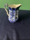 Antique Flow Blue Milk Pitcher With Floral Pattern And Gold Gilt Trim — photo 2