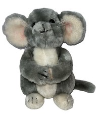 Vintage 1979 Dakin Mouse Plush 11" Grey White Stuffed Animal Philippines Paws