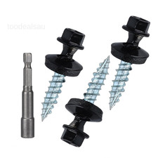 Metal Roofing Screws 10 x 1 inch, Black Hex Head Sheet 10X1   