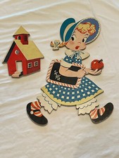 VTG 1950s Dolly Toy Co Mother Goose Pin-Ups Mary School Nursery Decor