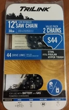 2-Pack TRILINK S44 12-inch Saw Chain for Chainsaw STIHL Poulan 15044X2TLW