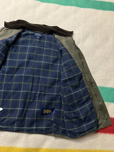 Youth Large Polo Ralph Lauren Waxed Cotton Jacket Barbour Belstaff Extra Small - Picture 18 of 21