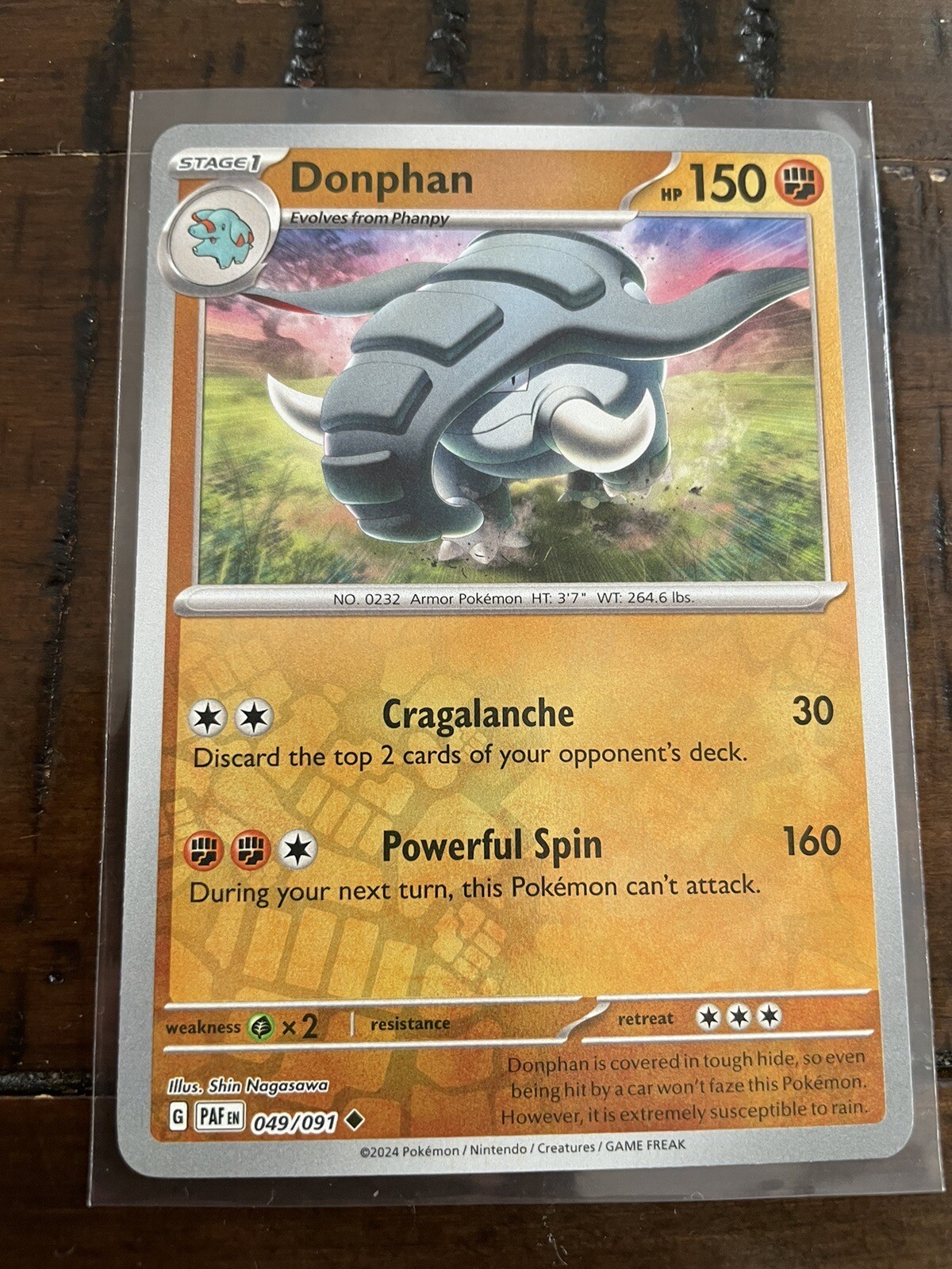 Donphan Uncommon Reverse Holo 2024 PALDEAN FATES Pokemon Card 049/091 NM