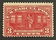 Travelstamps: 1912-13 U.S. STAMP PARCEL POST Q3 Railway Clerk 3cent MNH OG