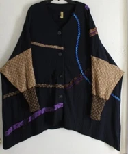 STALEY GRETZINGER Art-Wear Lagenlook FunkY tunic Shirt Top Jacket M L XL 1X 2X
