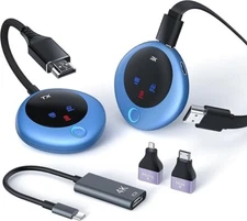 Wireless HDMI Transmitter and Receiver, 4K Decode 1080P Output, 2.4G/5G Plug