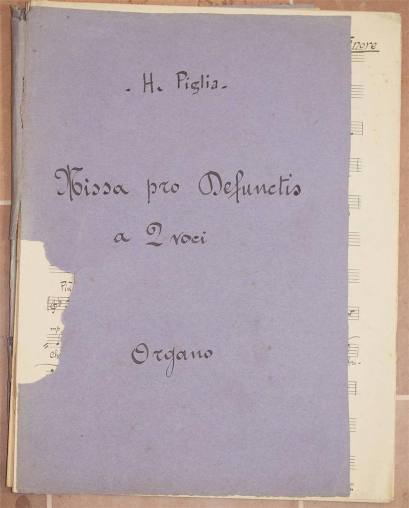 Piglia Missa Pro Defunctis mit Zwei Stimmen Tenor Niedrig Führung Orgel Ergebnis