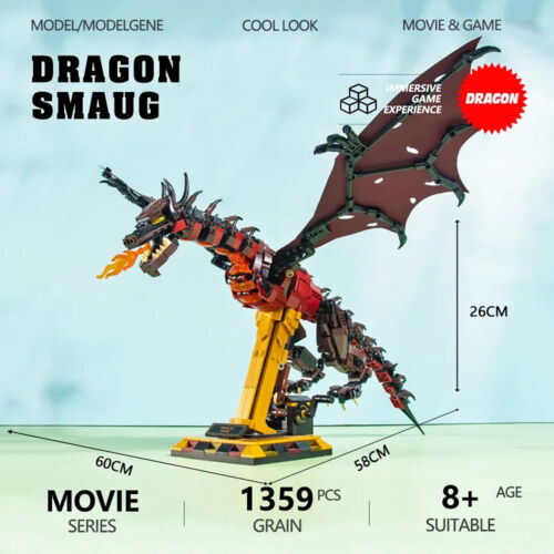 Building Blocks Sets MOC Ideas Creative Drogon Smaug Bricks Toys Kids DIY Model - Picture 1 of 13