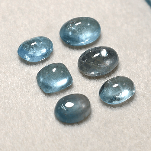 6 PC Natural Blue Tourmaline Untreated 6mm-8mm Cabochon Hi-Quality Gemstones Lot - Picture 12 of 13