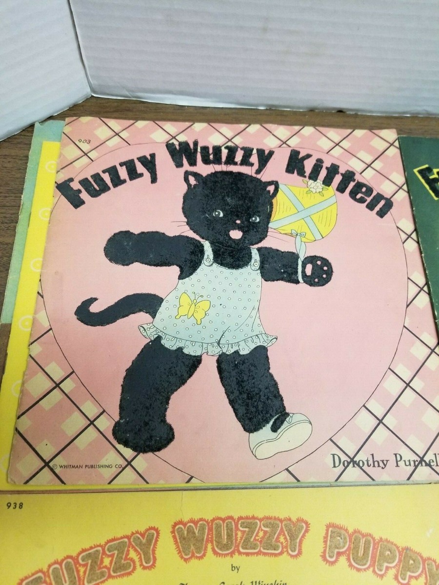 Lot of 4 - Vintage 1940's FUZZY WUZZY KITTEN / PUP BOOKS | eBay