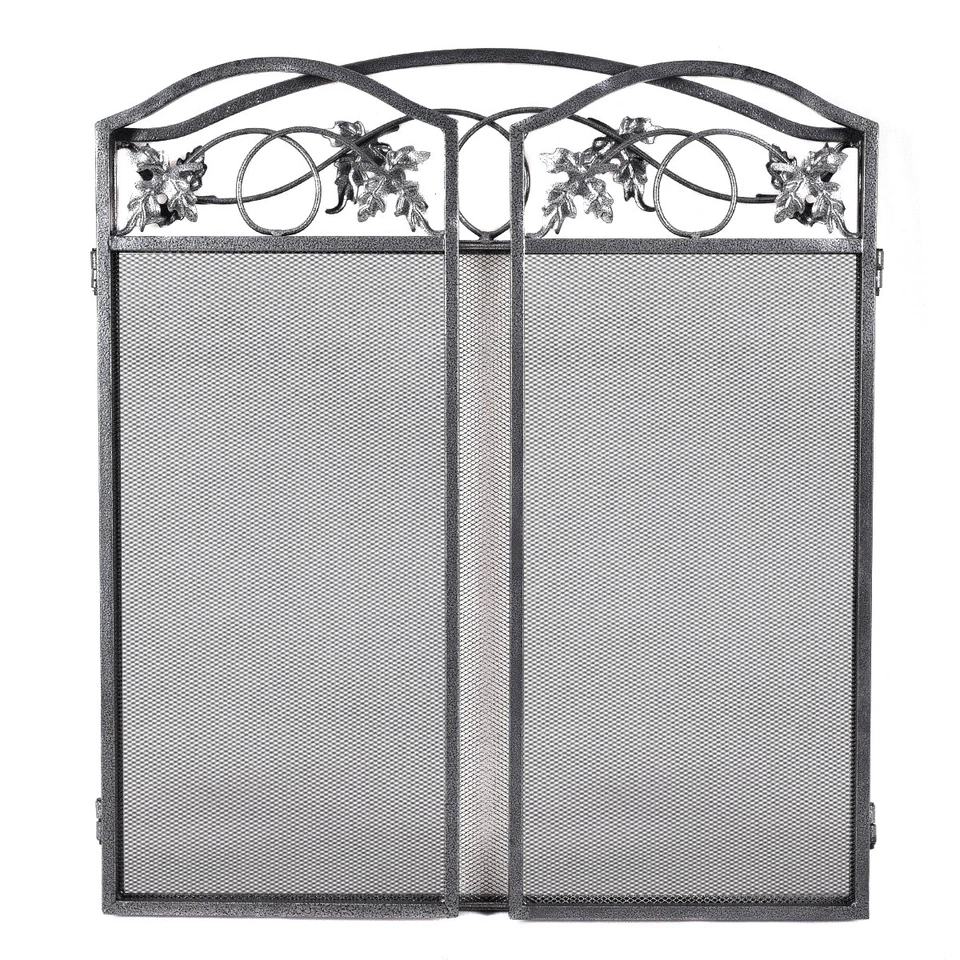 3 Panel Foldable Fire Screen Protector Fireplace Fence Freestanding Spark Guard  - Image 3 of 4
