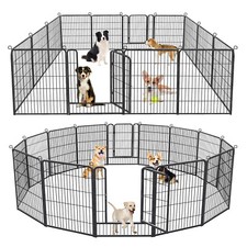 32''/40''H Heavy Duty Metal Dog Playpen Outdoor Puppy Fence Pet Exercise Pen