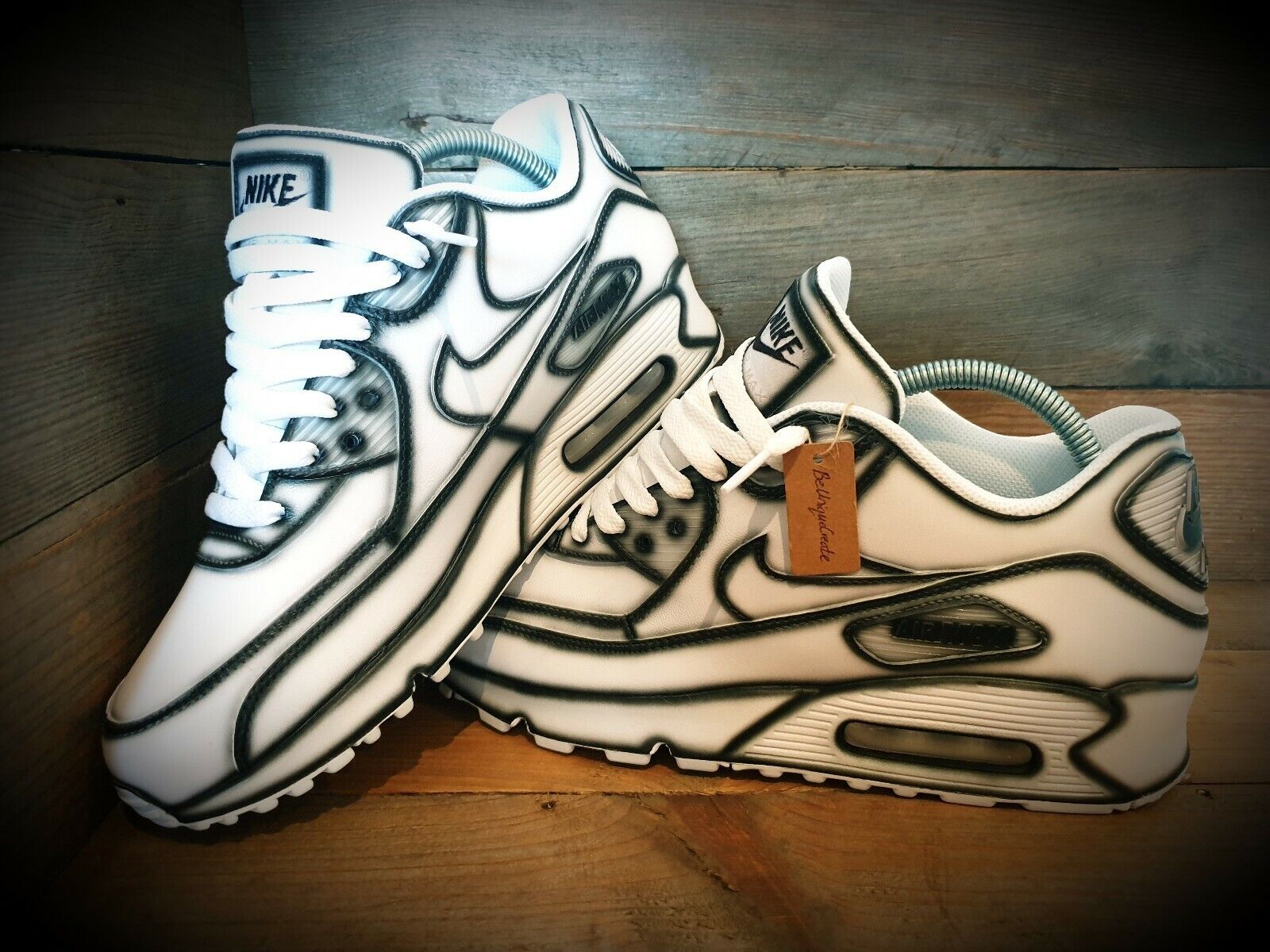 Air Max Personalizado/Blanco-Negro/Ultra/Esencial/ID/Fuerza 1/Huarache eBay