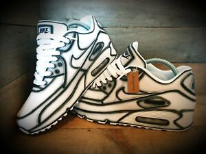 Nike Air Max 90/Custom Painted/White 