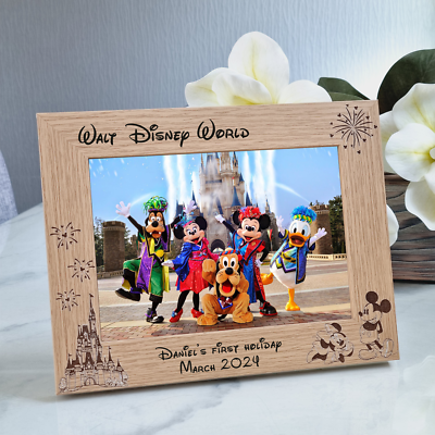 Walt Disney World Personalised Engraved Wooden Photo Frame