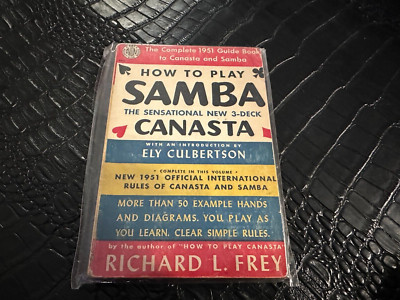 1951 Richard Frey--HOW TO PLAY SAMBA 3-DECK CANASTA Avon paperback