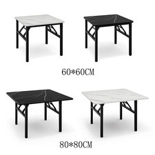 Folding Square Marbling Top Dining Table Portable Tea Desk Living Room Furniture