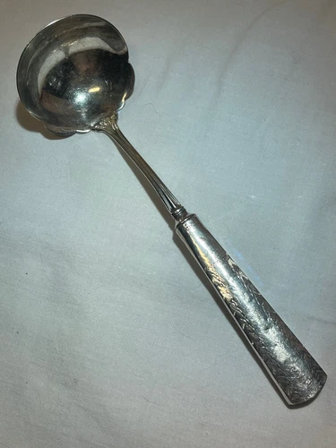 Antique Sterling Silver Cream Spoon Ladle 8" Possibly Gorham No Monogram