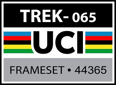 UCI Rahmen Aufkleber NEW TYPE - alle Rennrad Marken - Respray / Custom Paint