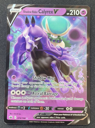 Shadow Rider Calyrex V 074/198 - Chilling Reign Ultra Rare Holo Pokemon Card NM - Picture 1 of 2