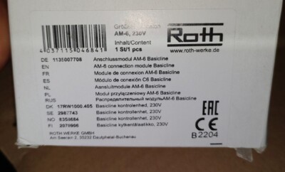 Am 6 Basicline Roth Fussbodenheizung Anschlussmodul Klemmkasten NEU 1135007708