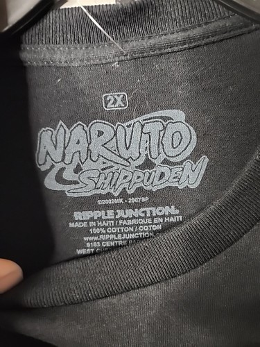 Naruto Short Sleeve Men’s 2XL Black Graphic T-shirt Hidden Leaf Shippuden NWT - Picture 4 of 5