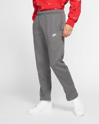 Nike Men's XS Sportswear NSW Club Fleece Sweat Pants Open Hem Gray BV2707-071