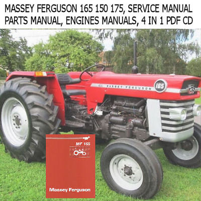 Massey Ferguson 165 Tractor Service Parts Gas Diesel Engine Ops Manuals Pdf Cd Ebay