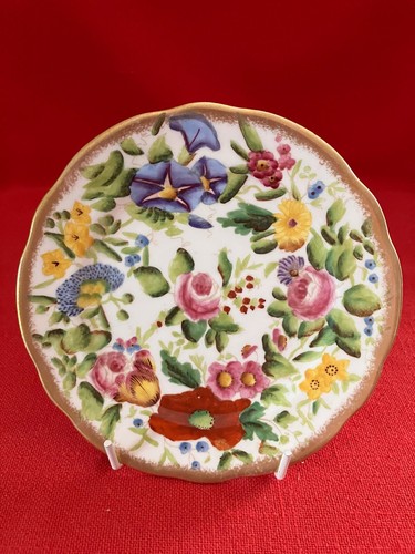 c 1920 Hammersley & Co trio #9 "Queen Anne" chintz pattern #13166 A/F - Picture 8 of 10