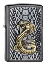ZIPPO "COBRA GOLD" GREY DUSK EMBLEM LIGHTER ** NEW in BOX **