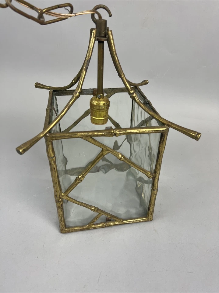 1940's French Regency Gilt Bronze Bamboo Pagoda Lantern by Maison Bagues - Image 4 of 4