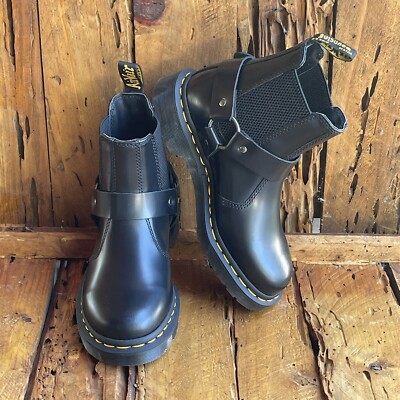 Martens Wincox Women’s Slip-On Black Leather Boots SZ 5-Retail $180 