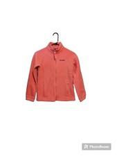 COLUMBIA Jacket Large 14-16 Pink Girls Fleece Full Zip Pockets Barbiecore Winter