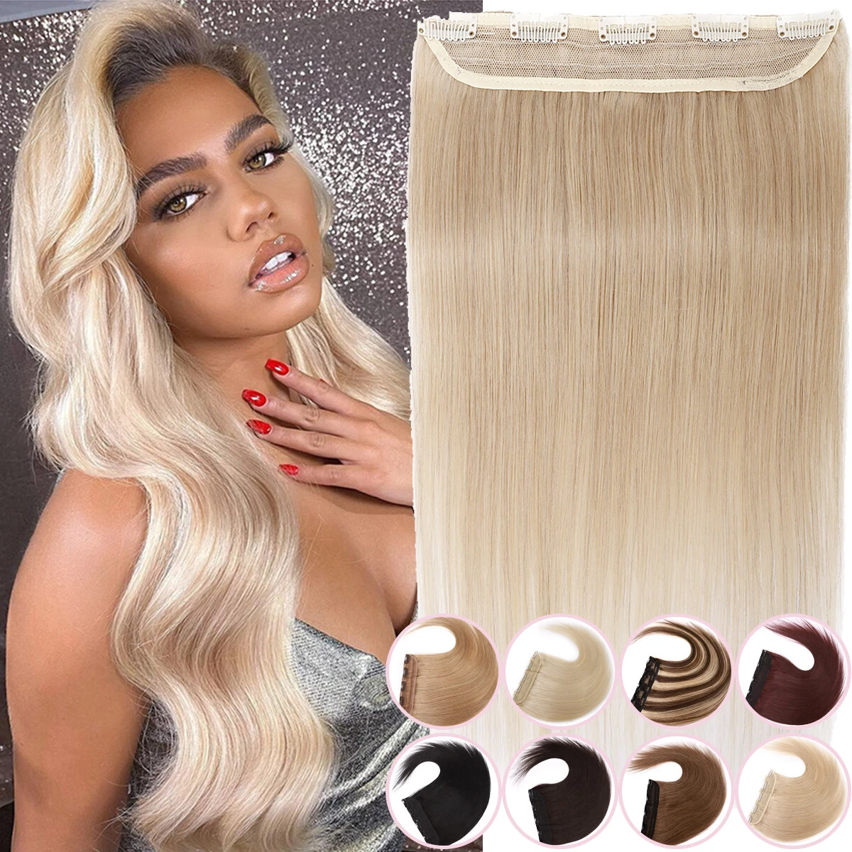 Clip in human hair extensions 3 piece cheap