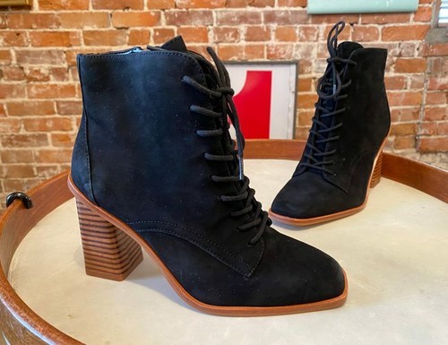 vince camuto black suede booties