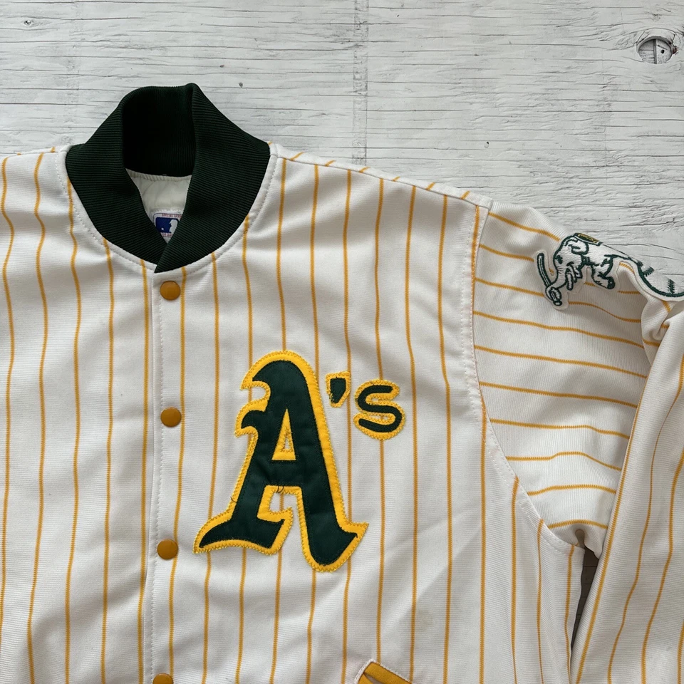 Chaqueta aislante a rayas vintage Felco años 80 MLB Oakland Athletics talla XL Foto 4 de 4