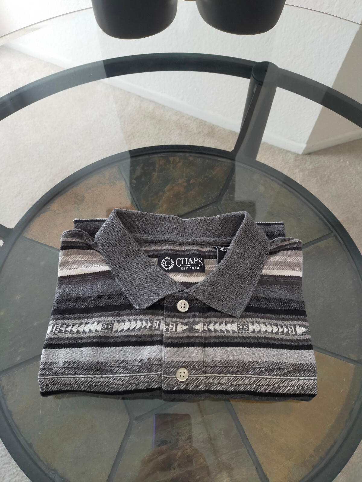 Chaps Striped Patterned Collared Polo T-Shirt Siz… - image 8