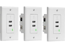 Dual USB Outlet Charger 3.6A Wall Duplex Tamper Resistant Surge Protected