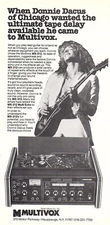 vtg 70s DONNIE DACUS CHICAGO MULTIVOX MAGAZINE PRINT AD Tape Delay MX312 Clippin