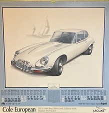 Rare Vtg Jaguar 1988 Classic Car Dealership Calendar 21x21", Good Condition