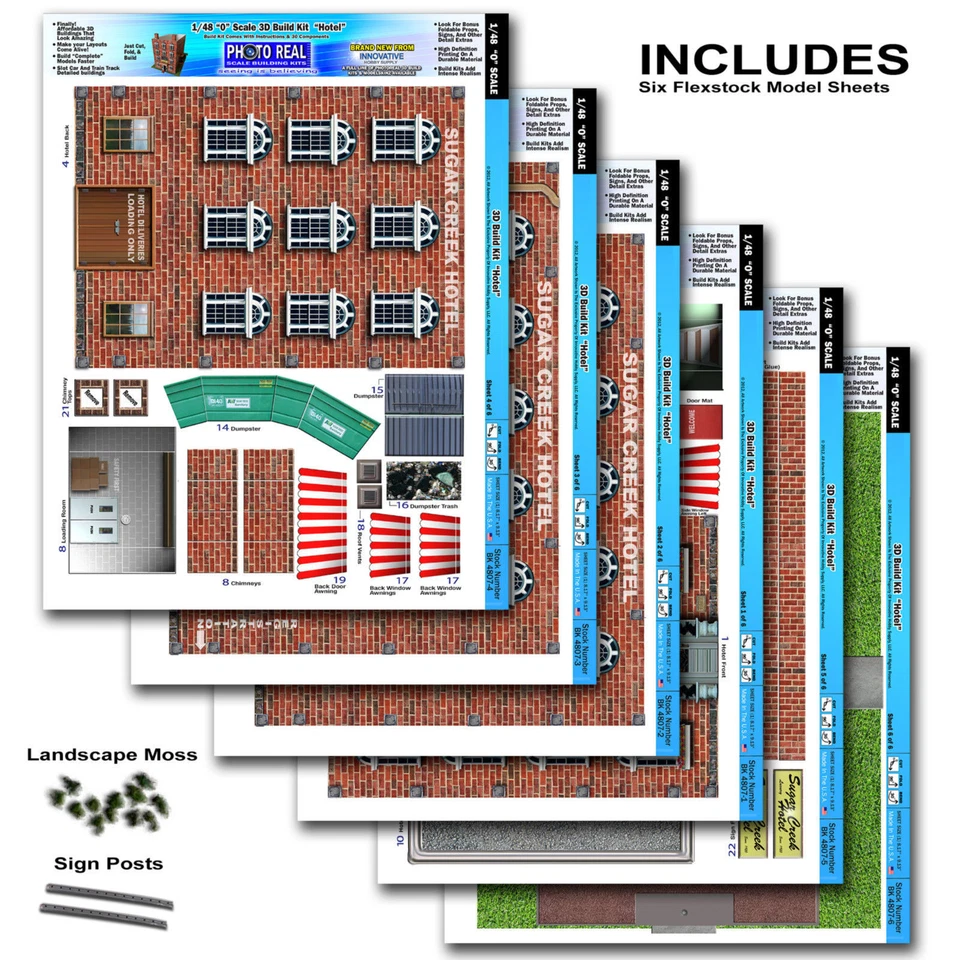 BK 4307 1:43 Scale Hotel Photo Real Scale Building Kit Innovative Hobby Supply - Image 3 of 4