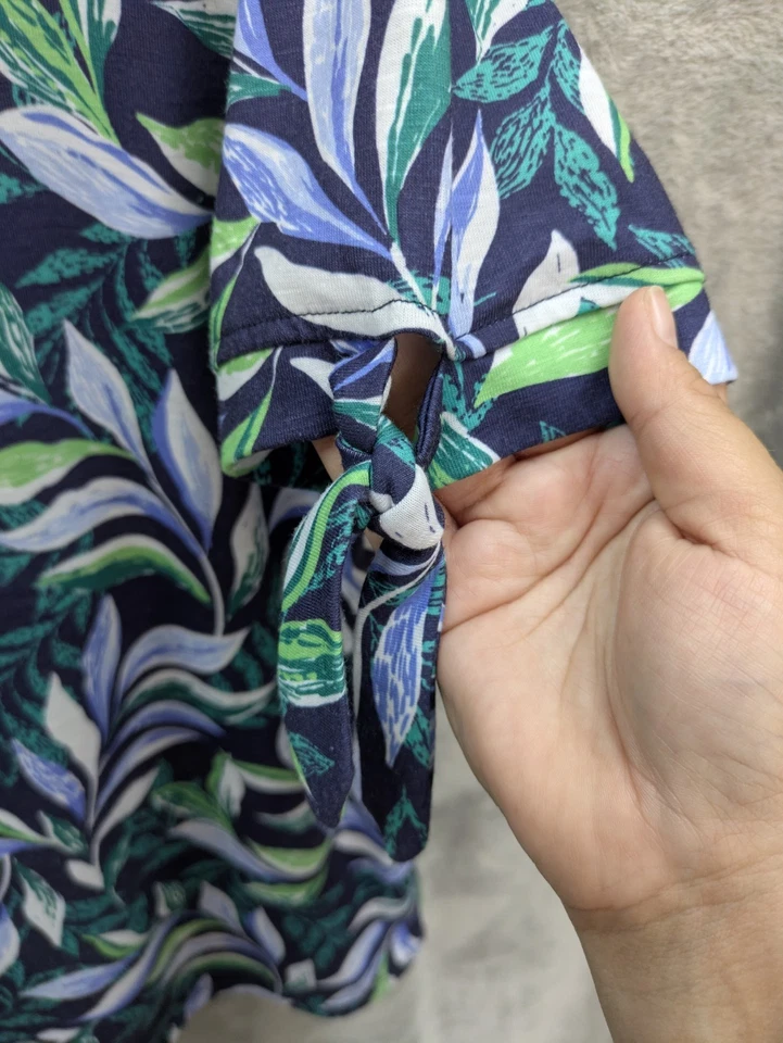 Camisa Estampado Botánico Para Mujer Grande Hoja Estimada Informal Tropical Resort Foto 3 de 4