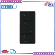 Smart Remote Control 2 Button, Wireless Light Dimmer Switch, Wall Mount, (Black)