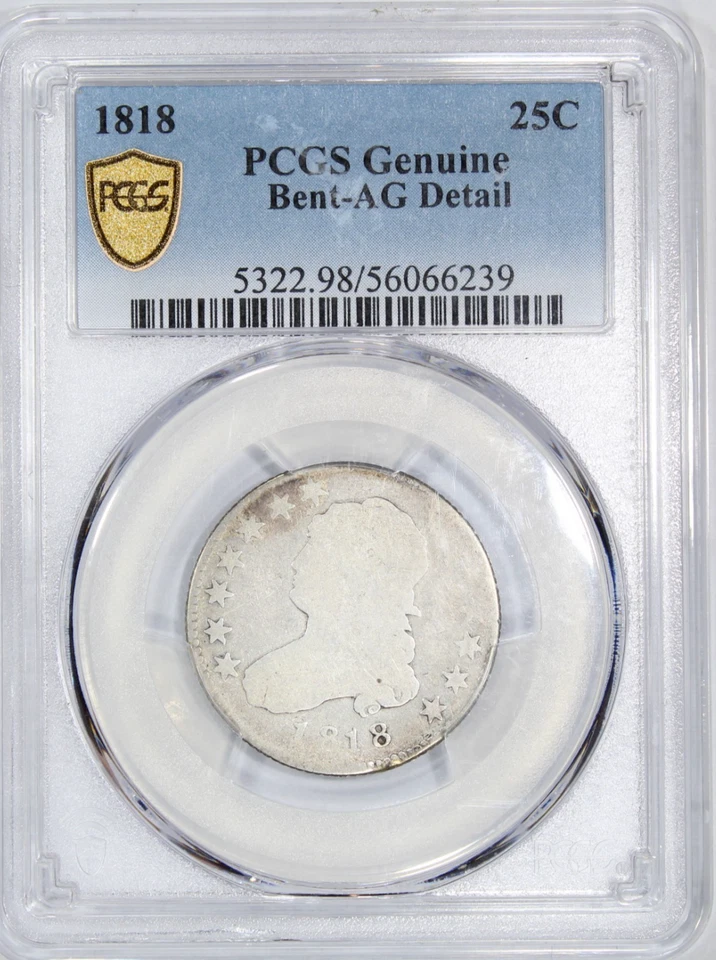 1818 Capped Bust Quarter Dollar PCGS AG Details 361,174 Mintage Free Shipping - Image 4 of 4