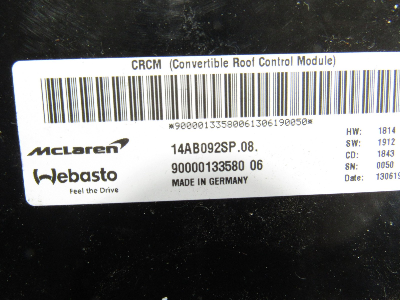 17-20 Mclaren 720S 720 2020 Convertible Roof Control Module Unit #3