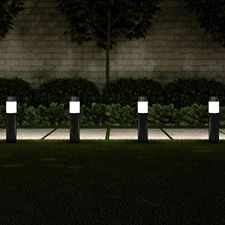 Solar Lights Outdoor Waterproof 6-Pack - 15â€ Stainless Steel Bollard Solar P...